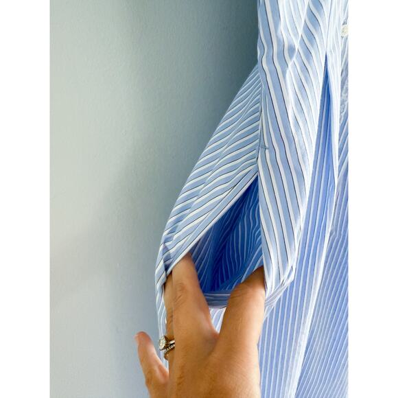 J.Crew | NWT Wren lace-trim shirt-dress in blue white stripe | Sz 8 - Picture 5 of 12